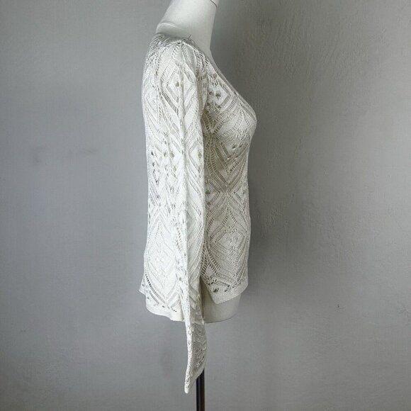 Corporeum Sweater Open Knit Ivory Long Sleeve‎ Fairy Romantic Size P=XS - Picture 7 of 11